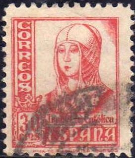 ESPAÑA 1938 823 Sello Isabel la Católica 30c Usado Yv584 Espana Spain Espagne Spagna Spanje Spanien 